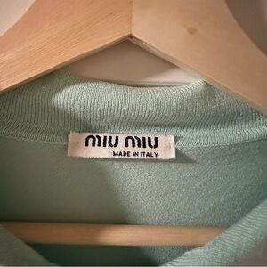 Miu Miu Light Green Polo Shirt